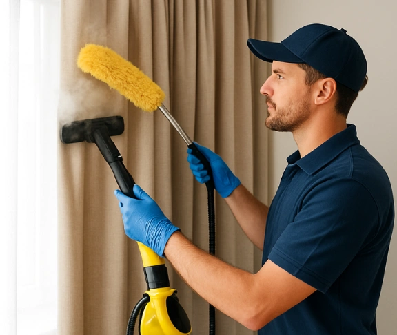 Trusted blind cleaning technician Matty Curtain Cleaning weyba-downs QLD